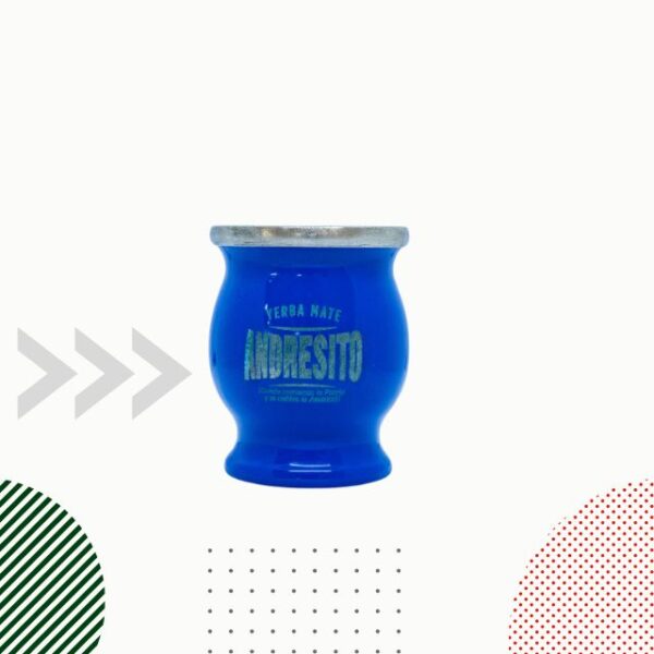 mate de acero inoxidable andresito en color azul